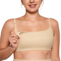Inlyric Women's's Inbarely Soft Unlined Bralettes for Breastfeeding Unpadded Comfy Sleep Seamless Light Oatmeal Large Nursing Bra