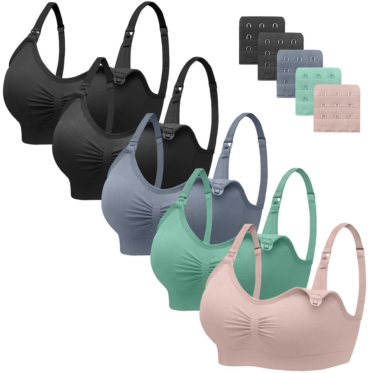 Angelhood Women's for Breastfeeding 5 Pack, Sleep Nursing Bra