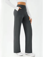 Dlooda Women's Wide-Leg Yoga Pants High-Waist Casual Trousers With