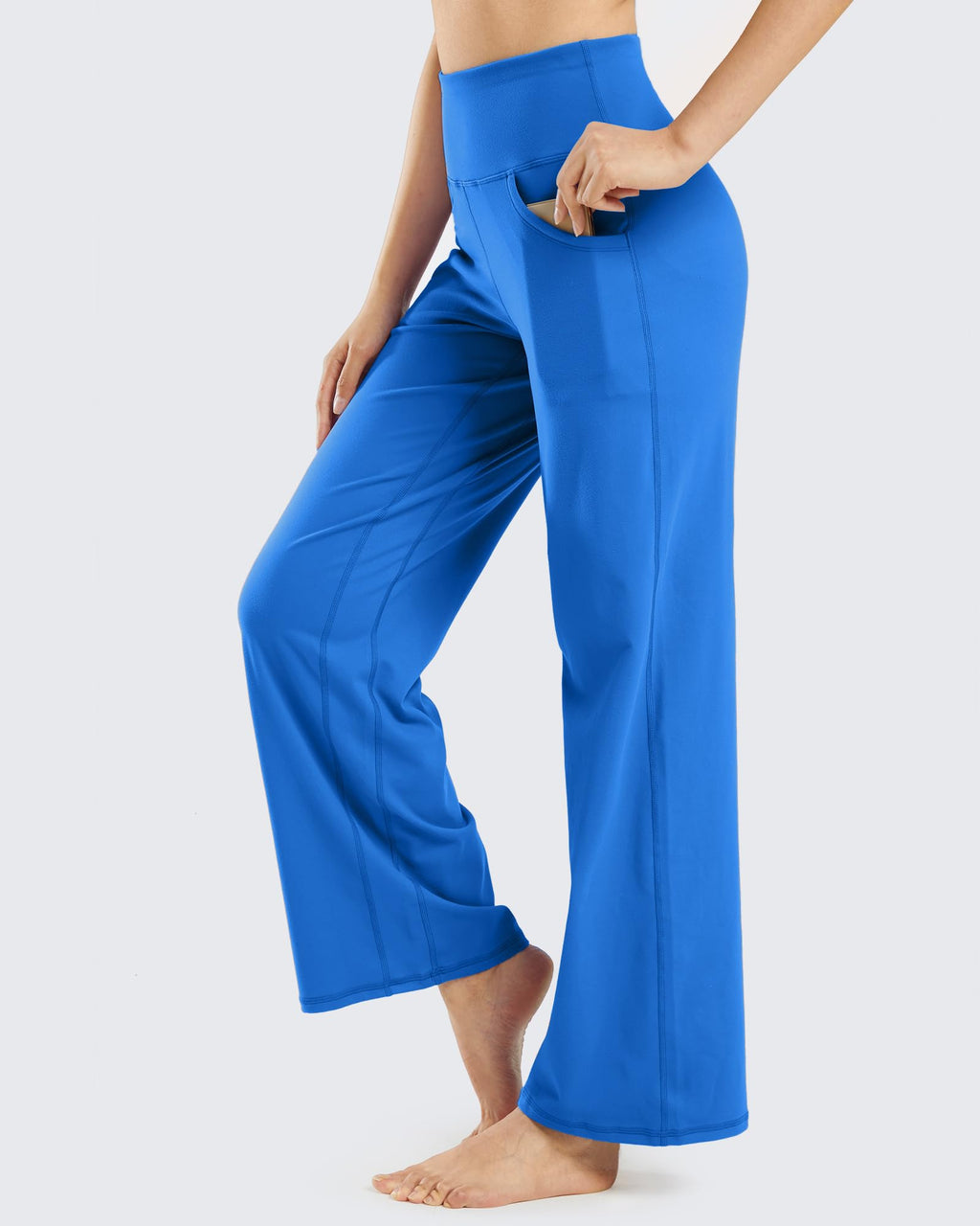 Promover Wide-Leg Pants For Women With Pockets Soft Strong Blue Xs