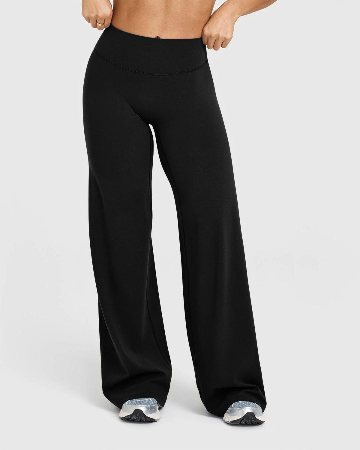 Oqq Yoga Pants Women High-Waist Stretch Casual Soft - Black