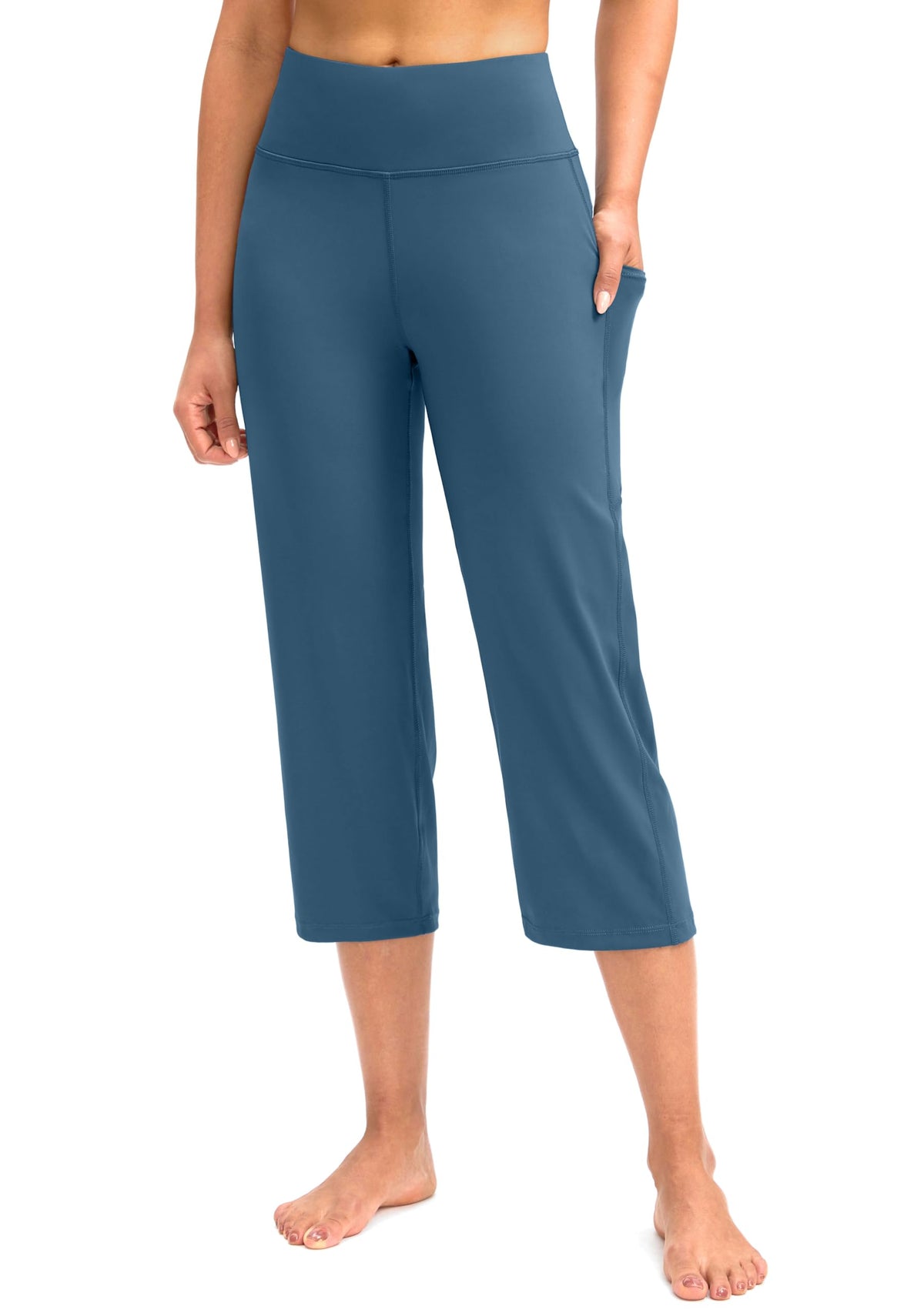 G Gradual Capri Pants For Women High-Waist Workout Yoga - Stone Blue
