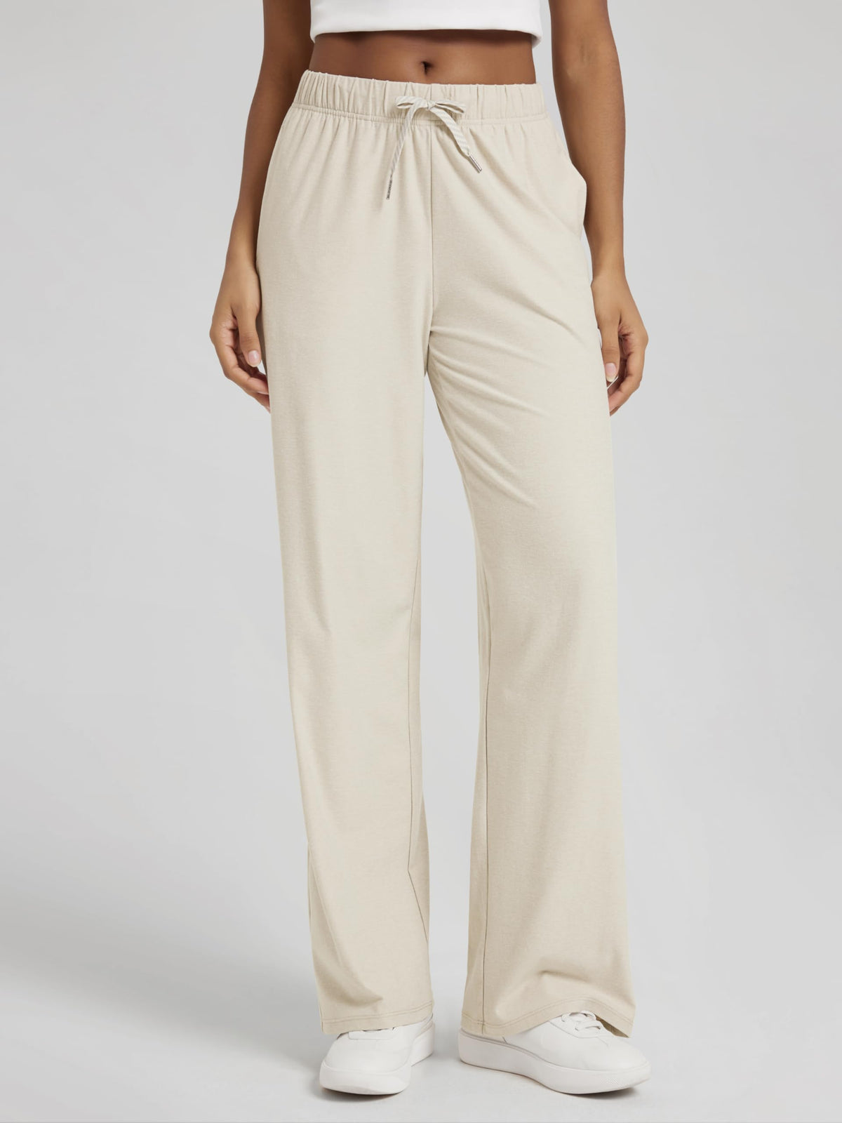 Ododos Women's Straight-Leg Pants Ultra Soft - Milkweed Heather