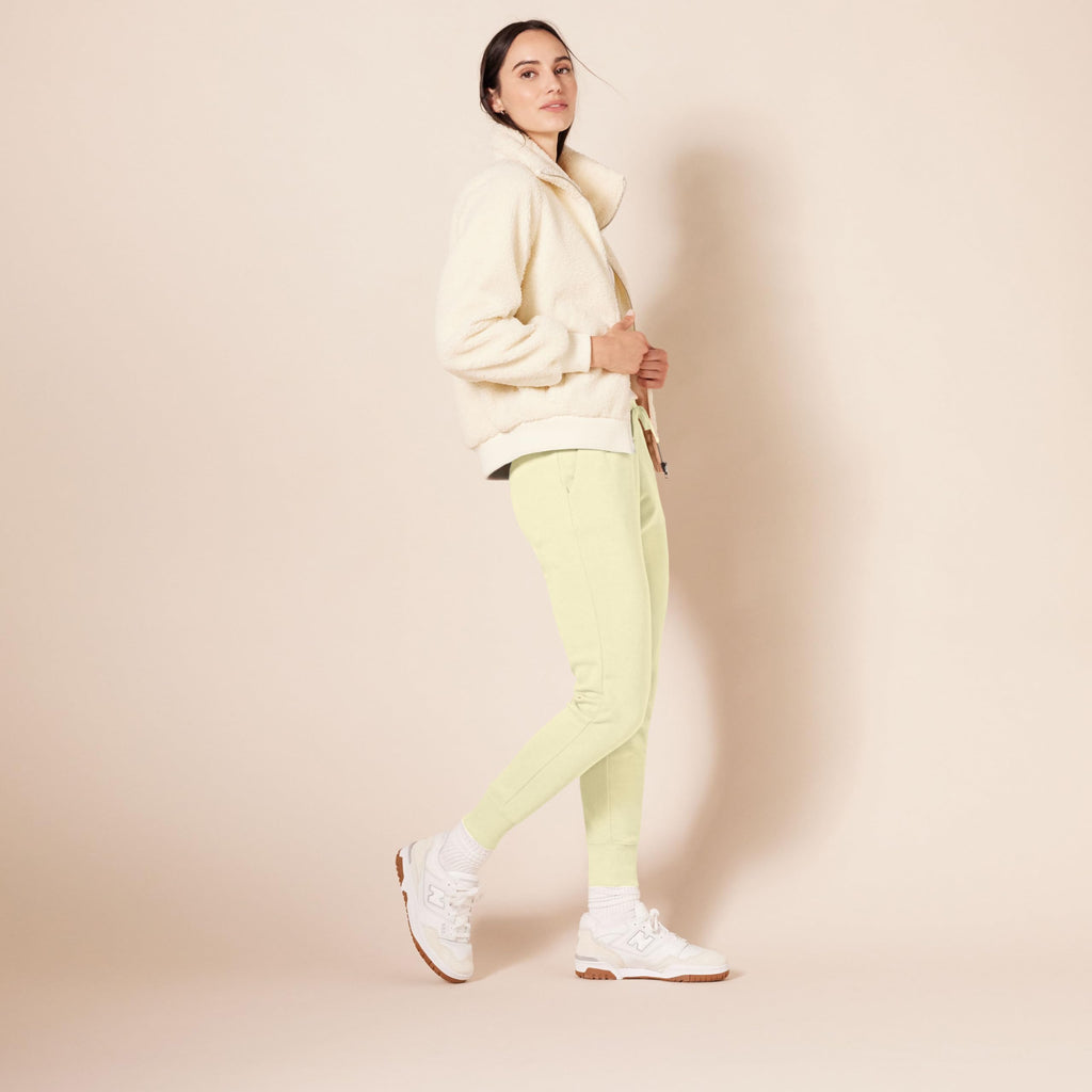 Essentials Women's French Terry Fleece Jogger Sweatpant Light Yellow