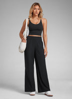 Women's Crz Yoga Drapey Wide-Leg Casual Pants 28" Black Xx-small