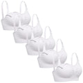 Lataly Women's Sleeping Wirefree Breastfeeding Bralette Pack of 5 Color White Nursing Bra