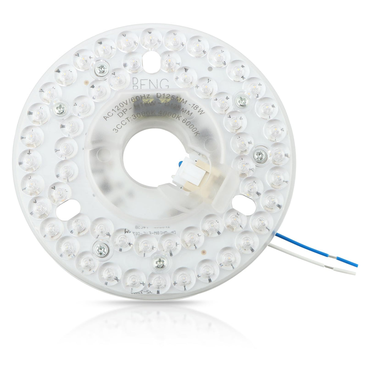 Ceiling Fan LED Light Replacement Panel, 18W 4.92 in, 120V Dimmable Retrofit Light Board, 3 Color Temperatures (CCT) 3000K 4000K 5000K Round