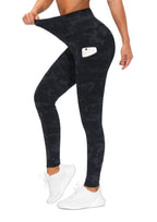 The Gym People Women's Thick High-Waist Yoga Pants Workout - Blue/Dark