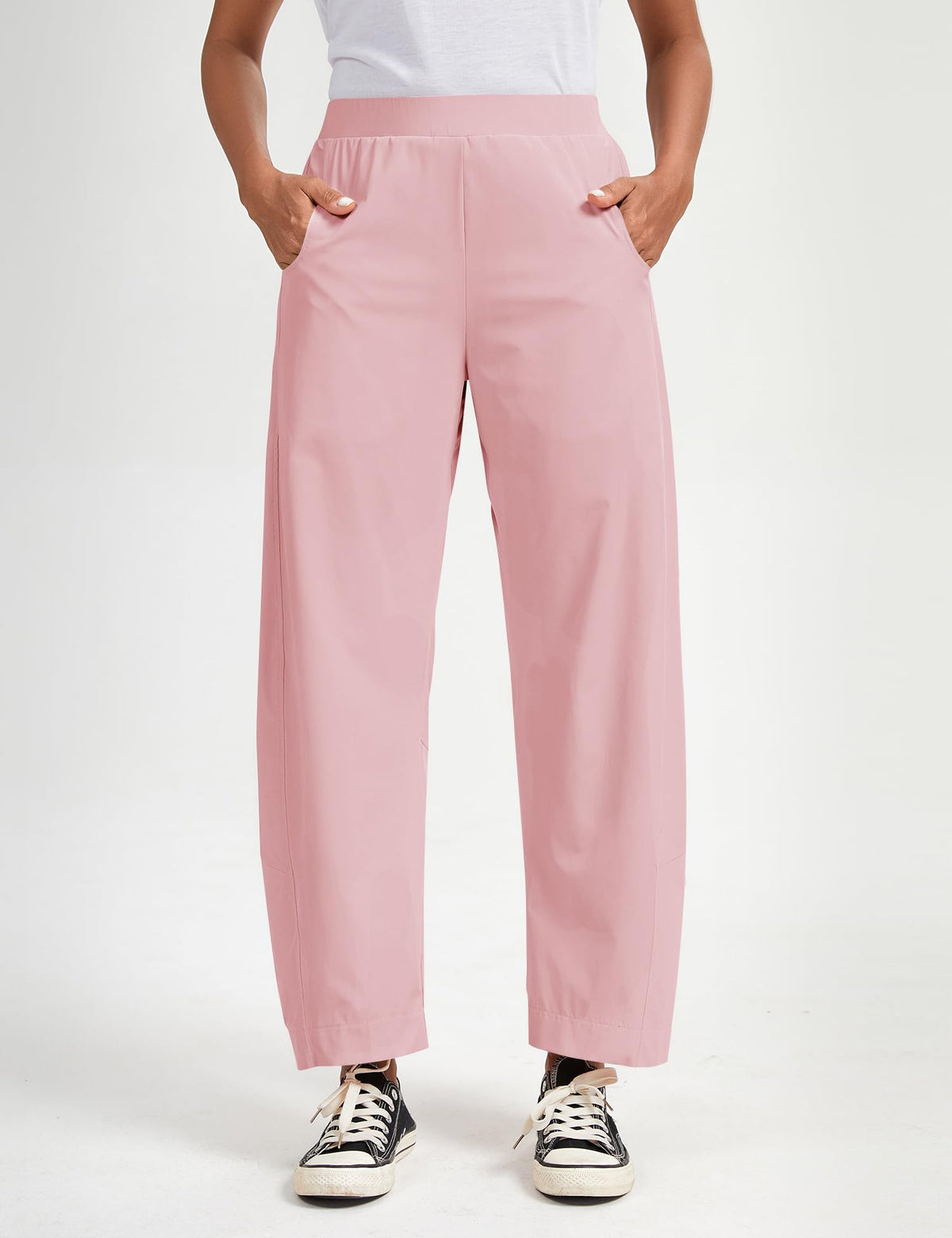 Lomon Spring Pants For Women's Ankle Length Petite Wide-Leg Yoga Golf