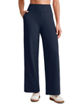 G4free Yoga Work Pants Women Ankle Length With Pockets Dark Navy Xs