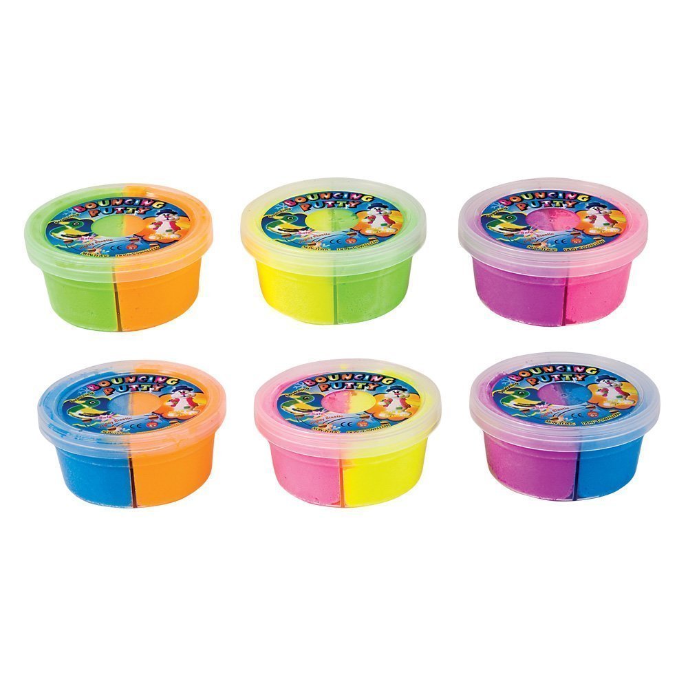 Rhode Island Novelty 2.75 Inch Bouncing Neon Putty 1 Dozen