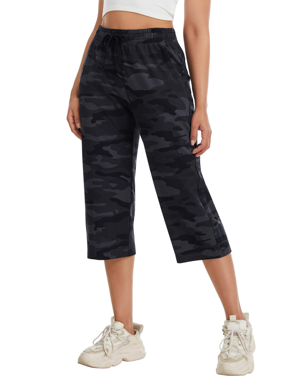 Specialmagic Women's Capri Pants Cotton Sweatpants Shadow Camo Xl