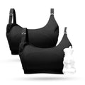 Women's Momcozy Pumping Hands Free, and in One Holding Breast Pump for Spectra, Lansinoh, Medela, Black-2pk, Xx-large Nursing Bra