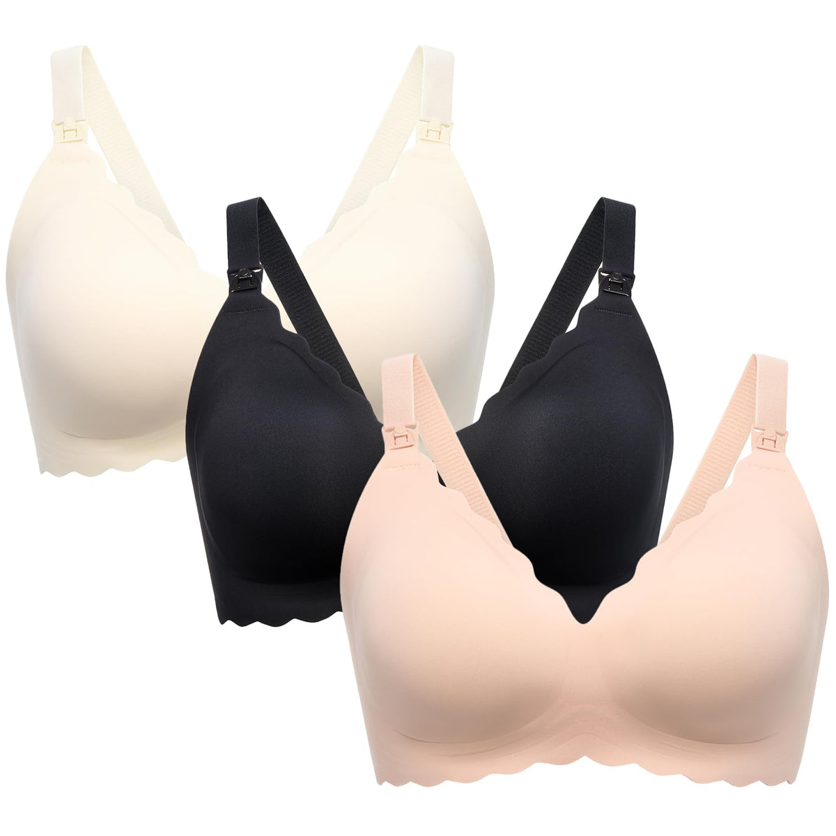 Women's Momcozy for Breastfeeding, Seamless Pregnancy Wireless Classic Jelly Strip Support Nursing Bra