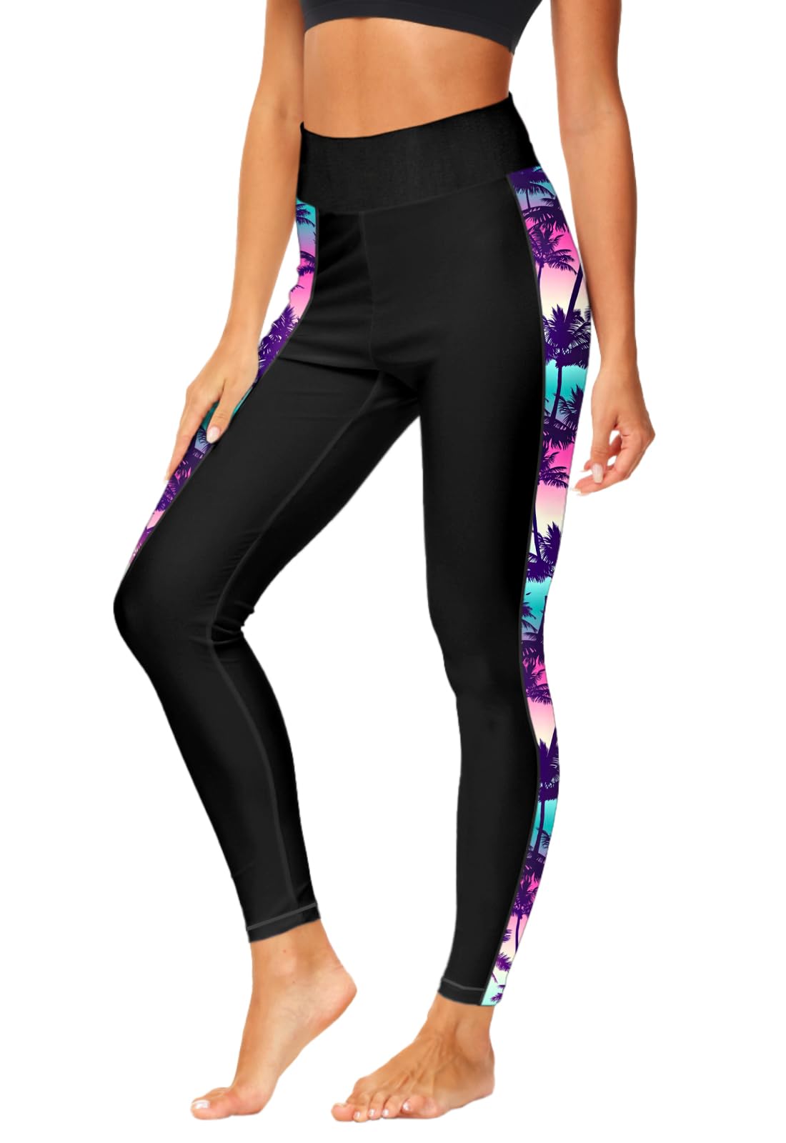 Deerose Swim Pants for Women High Waisted Surf Pants SPF 50+ Water Pants Swim Tights Rash Guard Pants L
