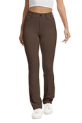 Vimpep Fleece Lined Work Pants Women Straight-Leg - Dark Brown(fleece