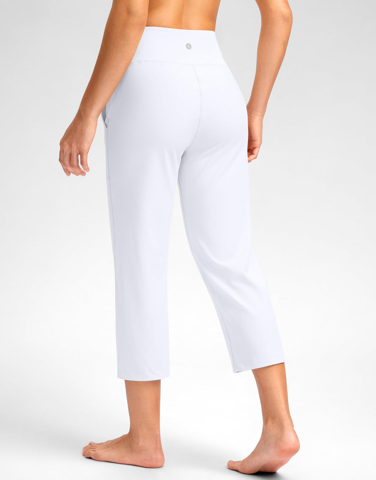 Santiny Capri Pants For Women With Pockets (a White M)