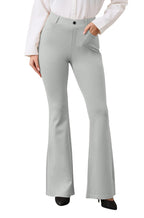 Vimpep Flare Yoga Dress Work Pants Women High-Waisted - Light Grey