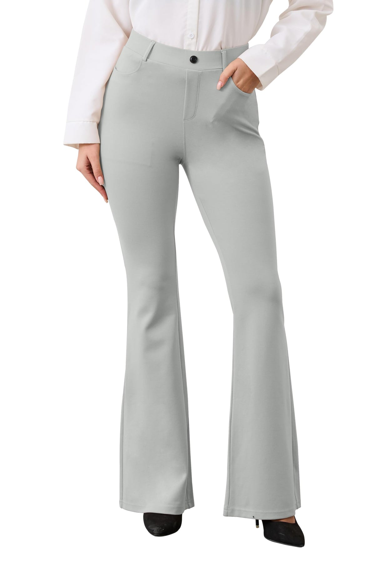 Vimpep Flare Yoga Dress Work Pants Women High-Waisted Pull On - Size Small