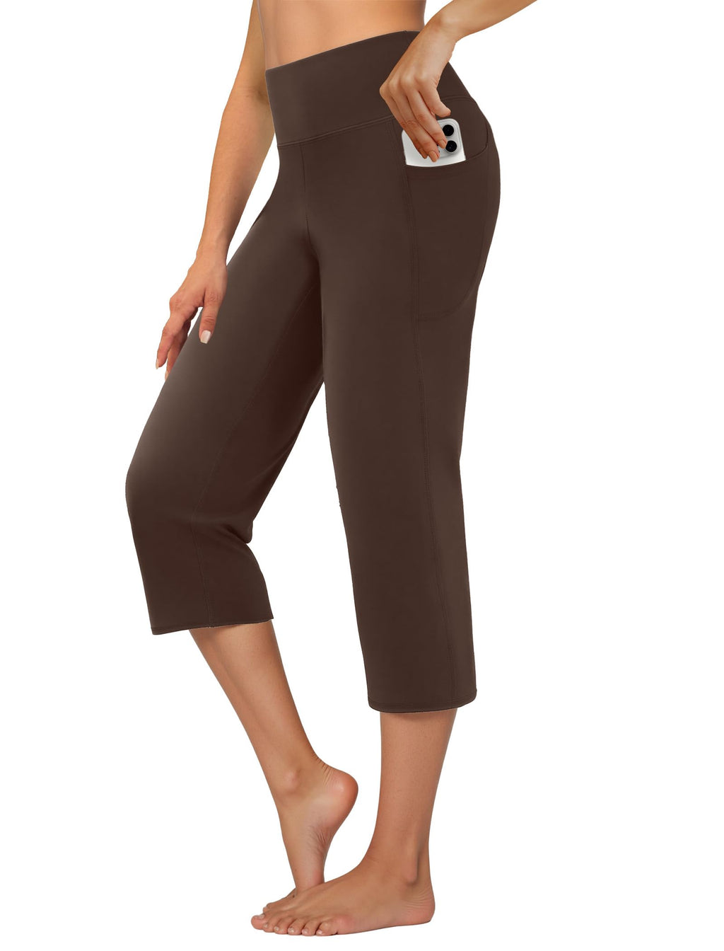 Dlooda Capri Pants For Women High-Waist Cropped Yoga With Pockets