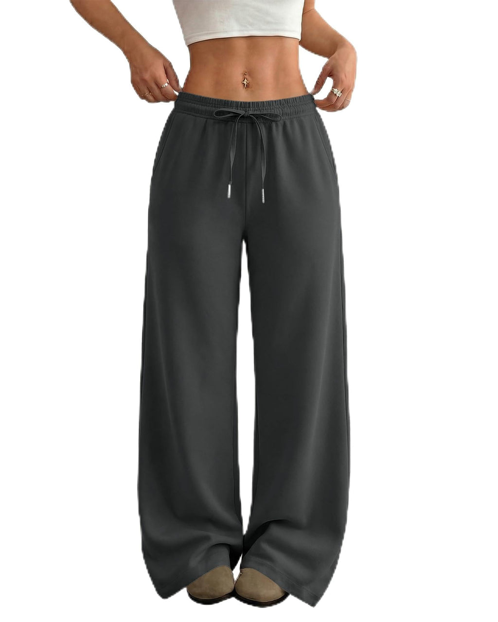 Jekaoyi Wide-Leg Sweatpants For Women High-Waisted Baggy Sweat Track
