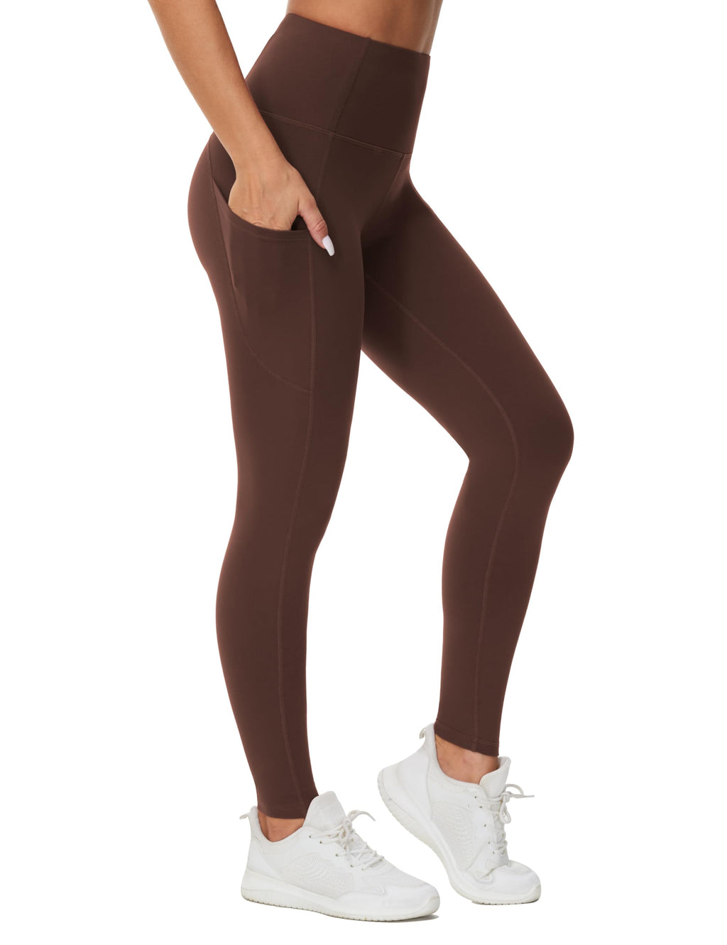 The Gym People Women's Thick High-Waist Yoga Pants Workout - Red Brown