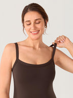 Women's Swimsuit Momanda Maternity Bodysuit Shorts 5.5" Clay Brown