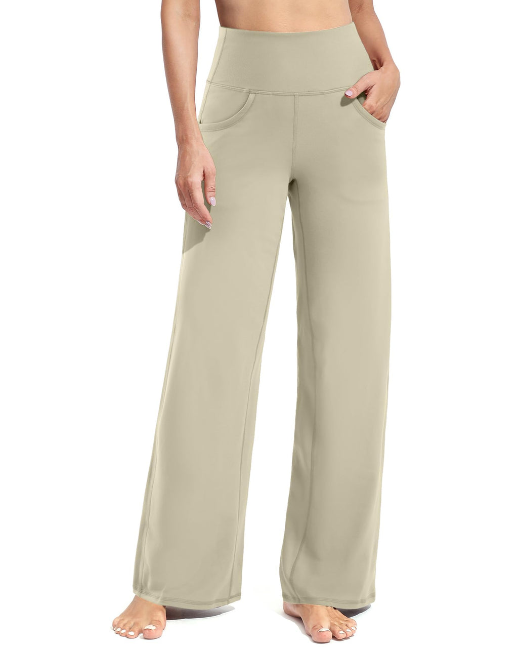 Promover Yoga Pants For Women High-Waist Soft Apricot M Regular