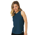 100% Merino Wool Tank Top Women - Active Sleeveless Undershirt Base Layer (X-Small, H: Denim)