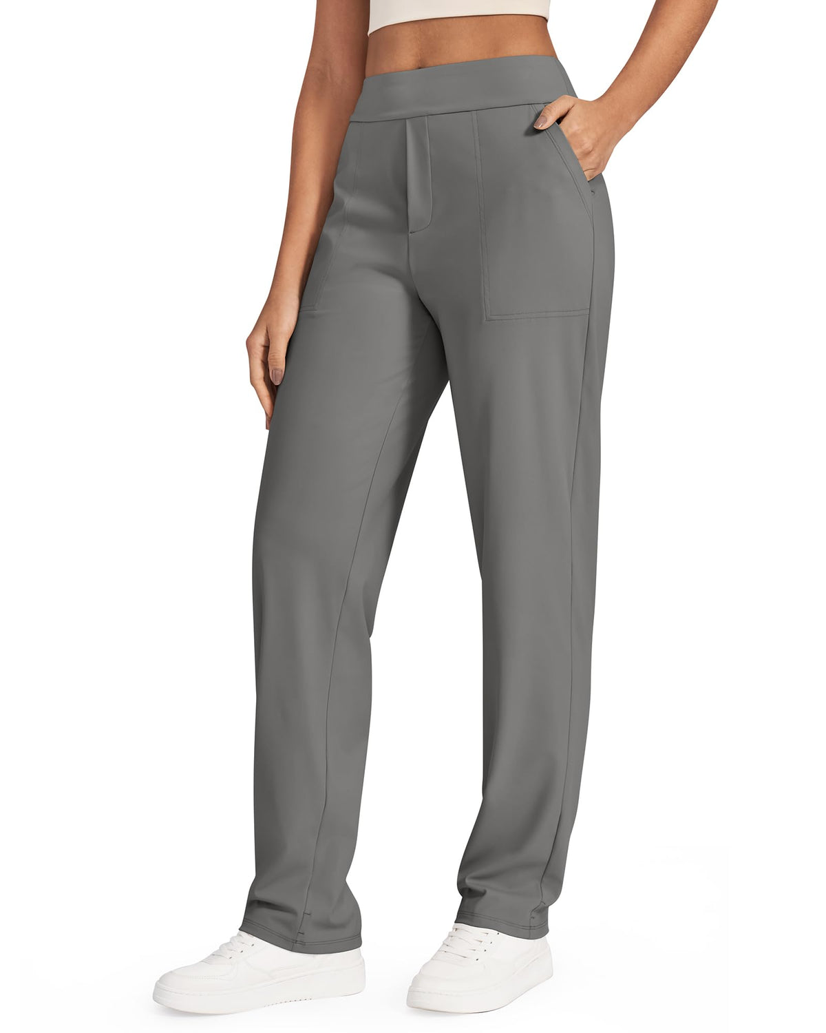 G4free Women's Dress Pants Stretchy Yoga Work Slacks Mocha Brown Xl