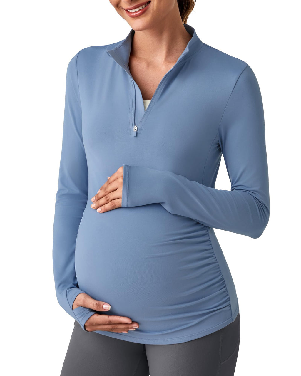 Women's Rash Guard Swimsuit G4free Maternity Clothes - Dusty Blue