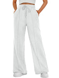 Automet Women's Wide-Leg Sweatpants Baggy Lounge Sweat Pants - Size Medium
