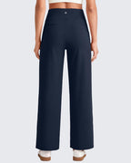 G4free Yoga Work Pants Women Ankle Length With Pockets Dark Navy L