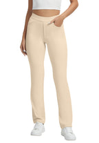 Vimpep Straight-Leg Yoga Dress Pants For Women Pull On - Light Khaki