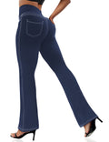 Vooveeya Women's Bootcut Leggings Bootleg Yoga - Bootcut-navy-blue