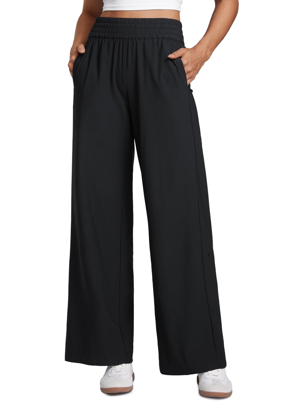 Women's Crz Yoga Drapey Wide-Leg Casual Pants 28" Black X-large