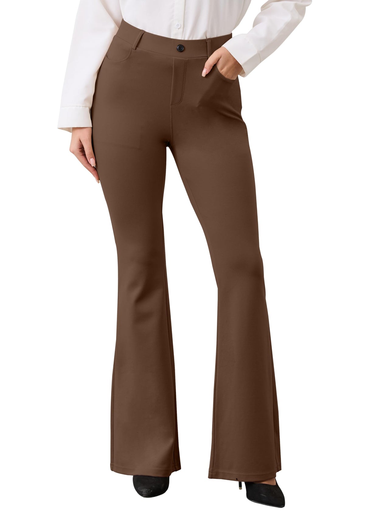 Vimpep Flare Yoga Dress Work Pants Women High-Waisted Pull - Style 2
