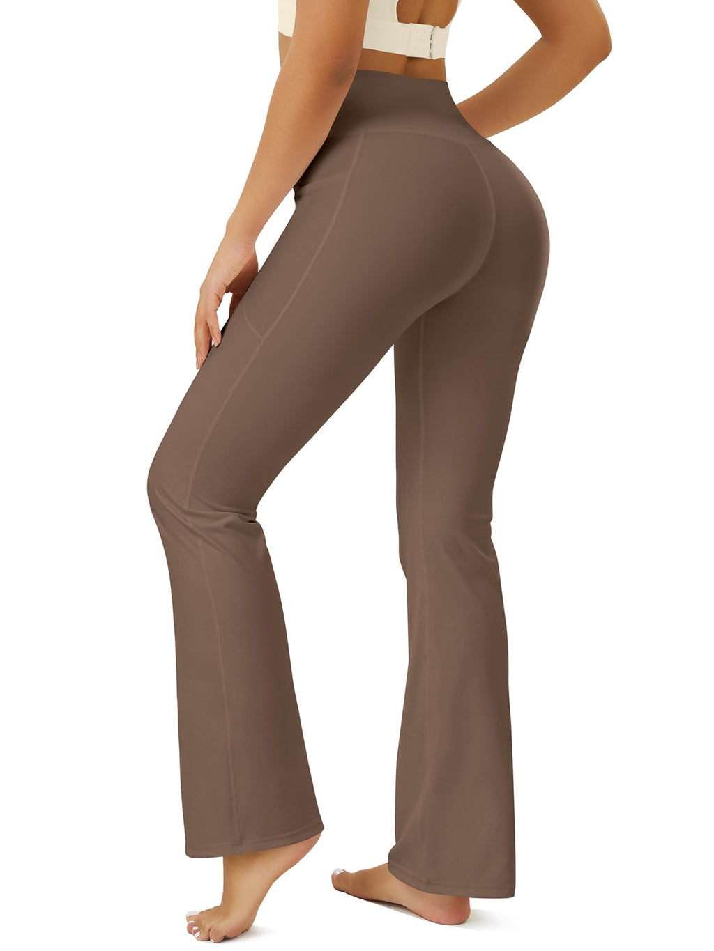 Fohofo Yoga Pants Women Flare Leggings For With Pockets - Size X-Large
