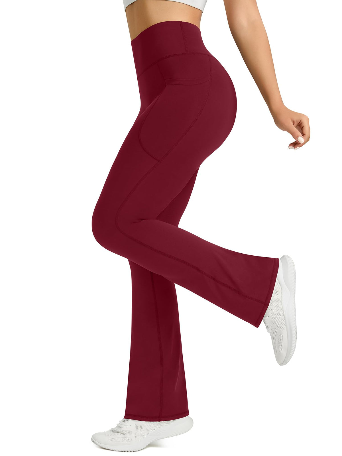Pretisky Women's Flared Yoga Pants With Pockets High-Waisted Flare