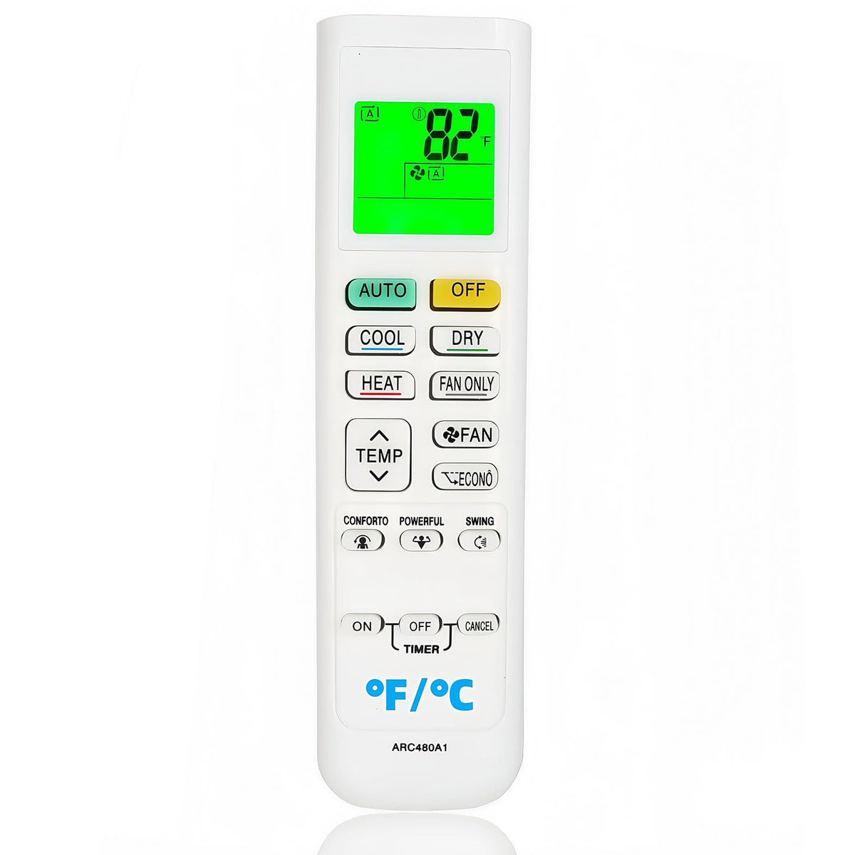 Replacement for Daikin Air Conditioner Mini Split Remote Control ARC480A1 ARC480A2 ARC480A3 ARC480A4 ARC480A5 ARC480A6 ARC480A7 ARC480A8 ARC480A9 ARC480A10 ARC480A11 with Backlight (Fahrenheit)