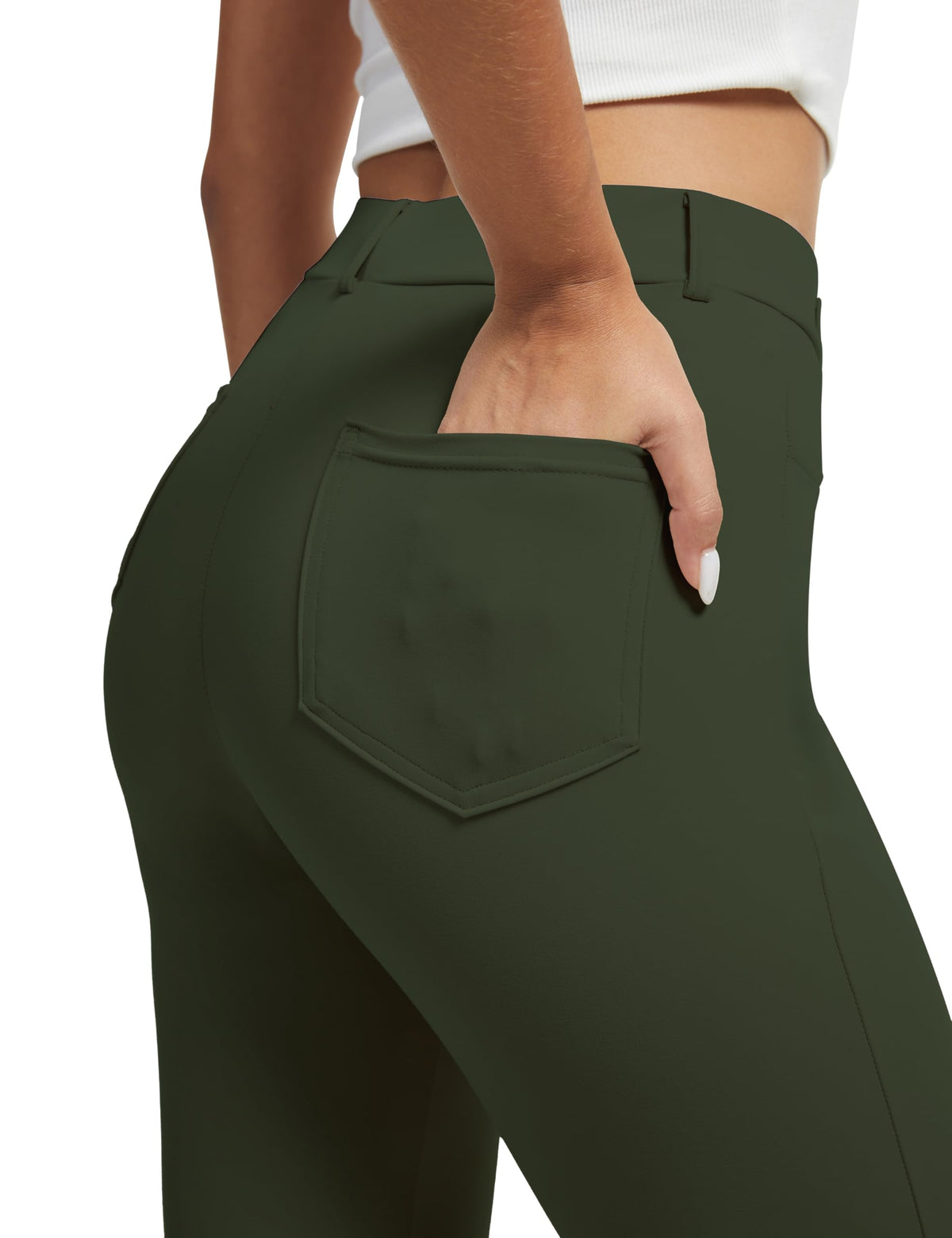 Vimpep Yoga Pants Women Straight-Leg With Pockets High-Waist - Size Small