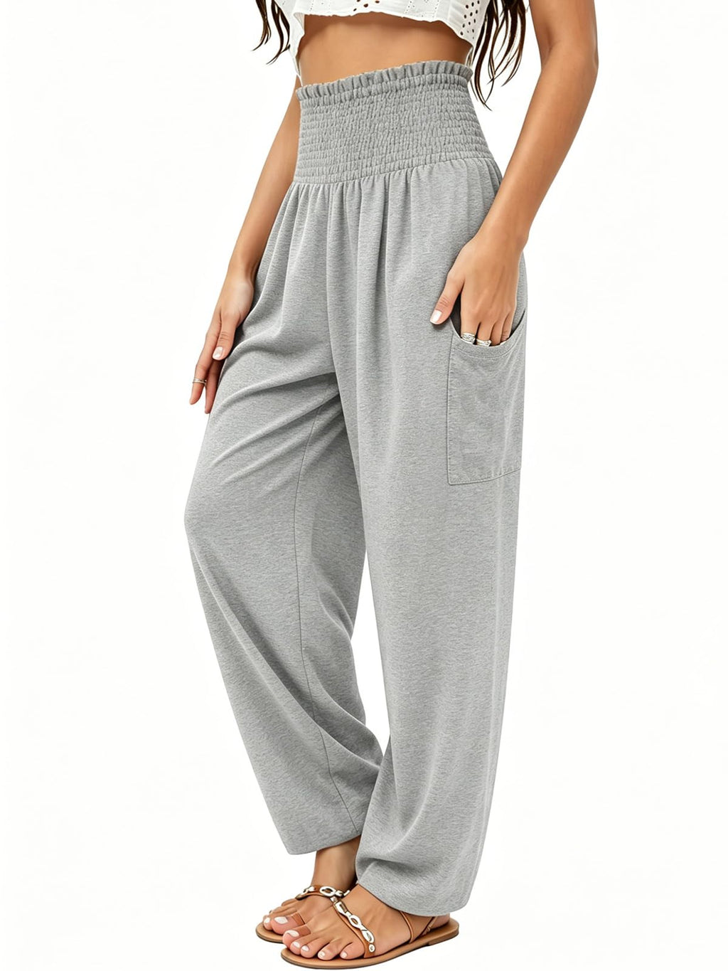 Qianxizhan Women's Harem Pants High-Waist Yoga Boho - Style 100