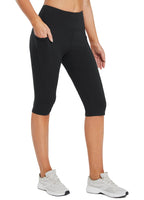 Baleaf Women's Capri Leggings Knee Length Upgraded Fabric Black Xs