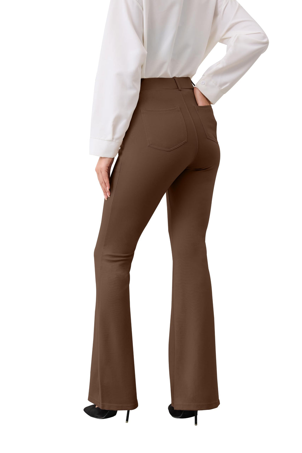 Vimpep Flare Yoga Dress Work Pants Women High-Waisted Pull - Style 2