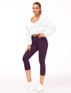 The Gym People Women's Thick High-Waist Capris Yoga Pants - Size Medium