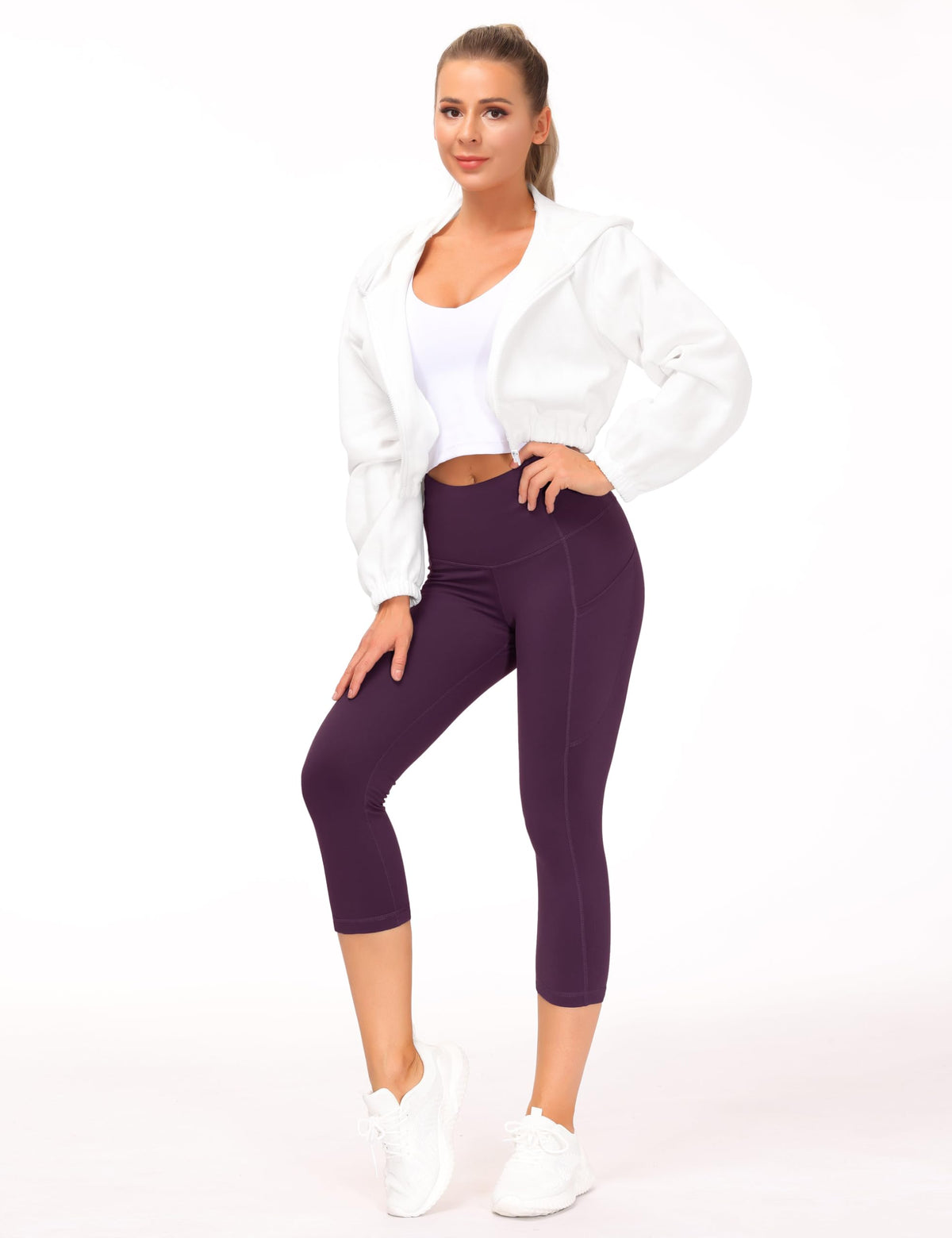 The Gym People Women's Thick High-Waist Capris Yoga Pants - Size Medium