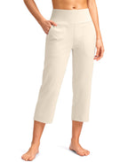 Santiny Capri Pants For Women With Pockets (creamy Xxxl)