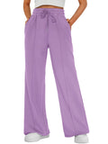 Automet Women's Wide-Leg Sweatpants Baggy Lounge Sweat Pants Purple Xs