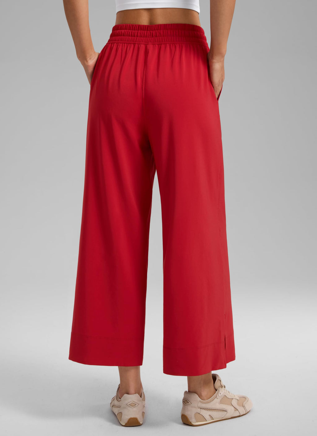 Women's Crz Yoga Lightweight Wide-Leg Crop Pants 25" Ruby Red X-small