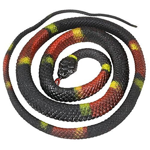 New Novelty Fake Realistic Looking 48 Inch Curled Up Rubber Eastern Coral Snake